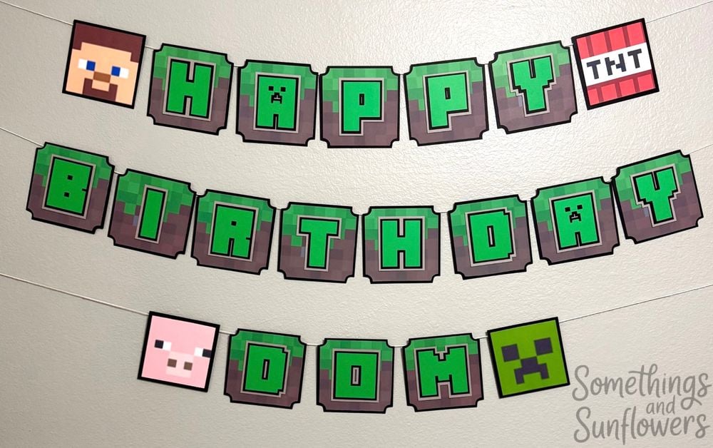 Pixel Block Birthday Banner!